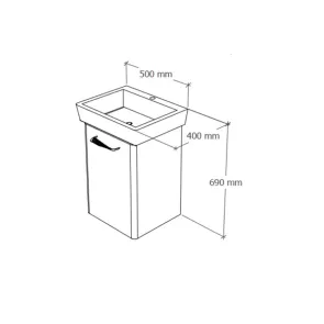 Duru 50 cm wall-mounted vanity | Bathroom Furniture | E-shop.si