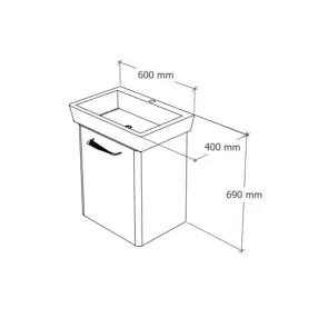 Duru 60 cm Sink Cabinet | Bathroom Furniture | E-shop.si