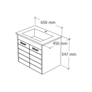 White 65 | Wall-mounted vanity | E-shop.si