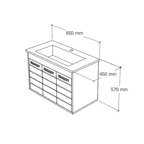 White 85 wall-mounted vanity | Bath furniture | E-shop.si