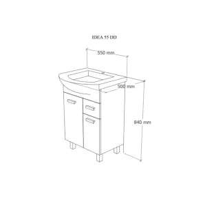 Idea 55 Floor Vanity | Bathroom Furniture | E-shop.si