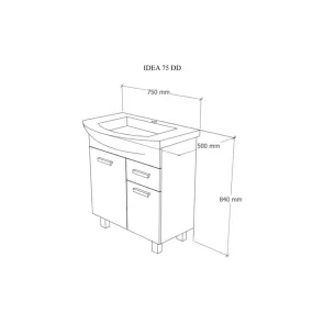 Idea 75 floor-standing sink cabinet | Bath | E-shop.si