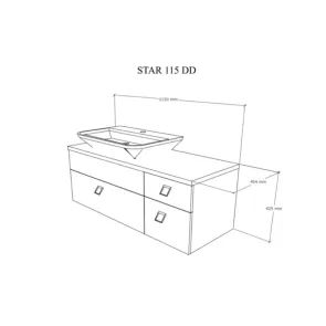 Star 115 vanity with sink | Bathroom furniture | E-shop.si