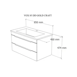 Vox 85 Gold Craft Cabinet | Bathroom | E-shop.si