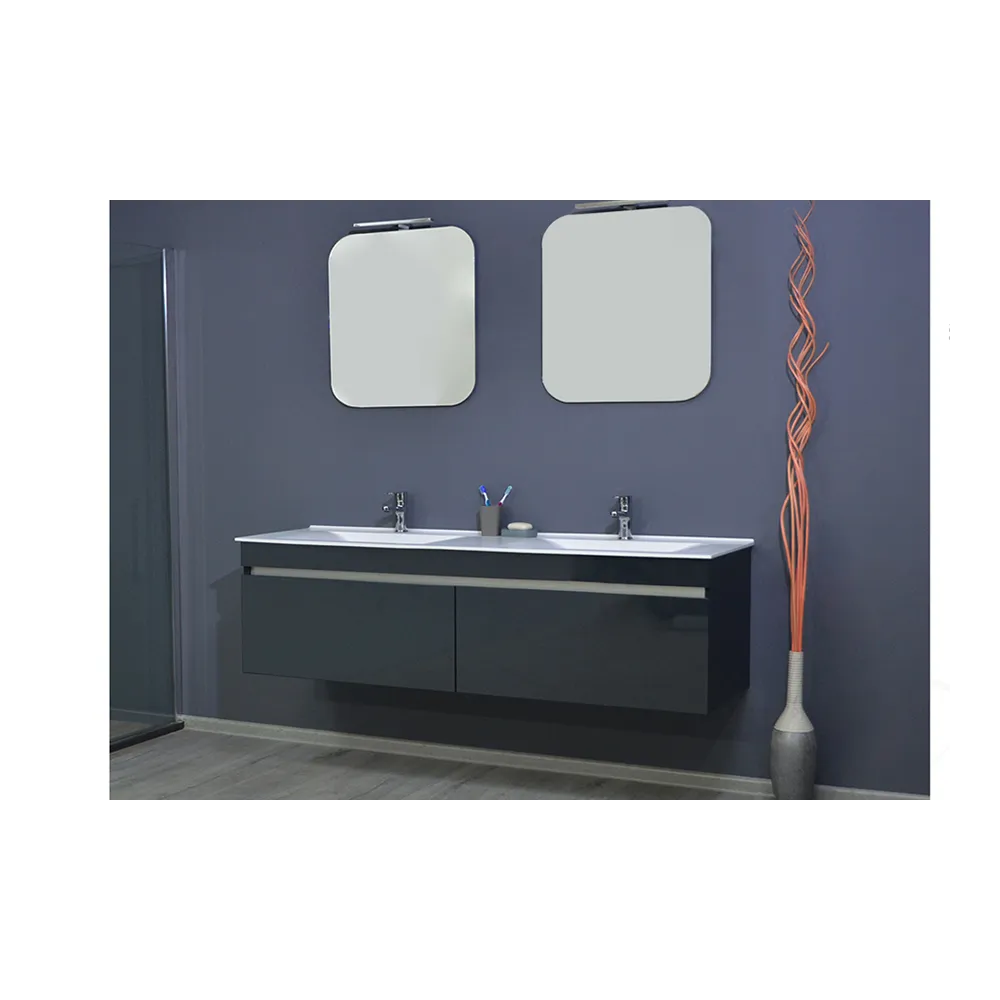 Teos Twin 160 anthracite | Wall-mounted vanity | E-shop.si