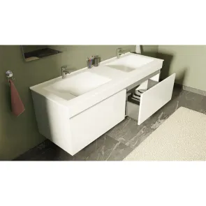 Teos Twin 160 white | Wall-mounted vanity | E-shop.si