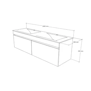 Teos Twin 160 white | Wall-mounted vanity | E-shop.si