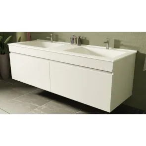 Teos Twin 160 white | Wall-mounted vanity | E-shop.si