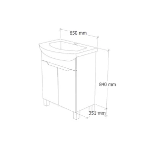 River PVC 65 Floor Vanity | Bathroom Furniture | E-shop.si