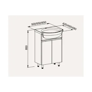 Leo 50 Floorstanding Sink Vanity| Bath Furniture | E-shop.si