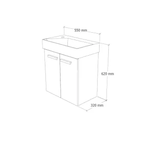 Omarica z umivalnikom Mini Stance 55 | Kopalniško pohištvo | E-shop.si