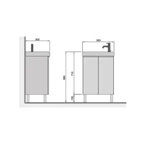 Perl 55 UNI omarica z umivalnikom | Omarice z umivalniki | E-shop.si