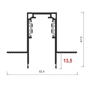 Magnetic track lighting set – 2 m track + 4 spotlights + power supply