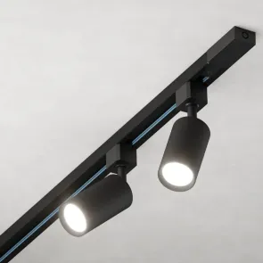 Track lighting set – 2 m track + 5 LED spotlights, black