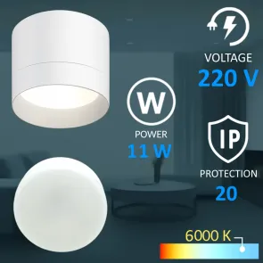 GX53 surface-mounted lighting set – 6 fixtures + 6 LED bulbs