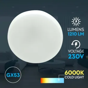 GX53 surface-mounted lighting set – 6 fixtures + 6 LED bulbs