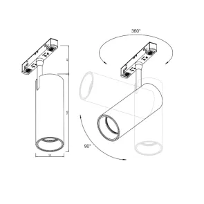 Magnetic track lighting – recessed set 2 m + 4 spotlights + power supply