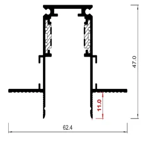 Magnetic track lighting – recessed set 2 m + 4 spotlights + power supply
