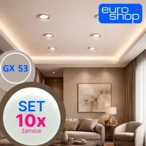 LED GX53 bulbs – set of 10 pcs, 11W, 4000K