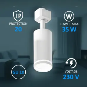 Tirna razsvetljava GU10 – komplet 2 m + 4 svetilke + 4 LED žarnice