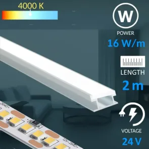 LED trak – komplet 2 m + profil, 24 V