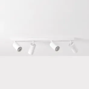 Stropni reflektor GU10 – komplet 4× GU10 + 4 LED žarnice, bela