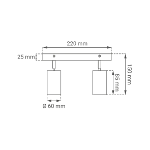 Stropni reflektor GU10 – komplet 2 reflektorja + 4 LED žarnice, črna