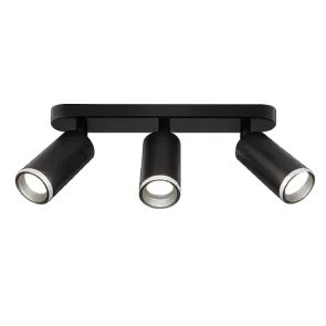 Stropni reflektor GU10 – komplet 2 reflektorja (3× GU10) + 6 LED žarnic, črna