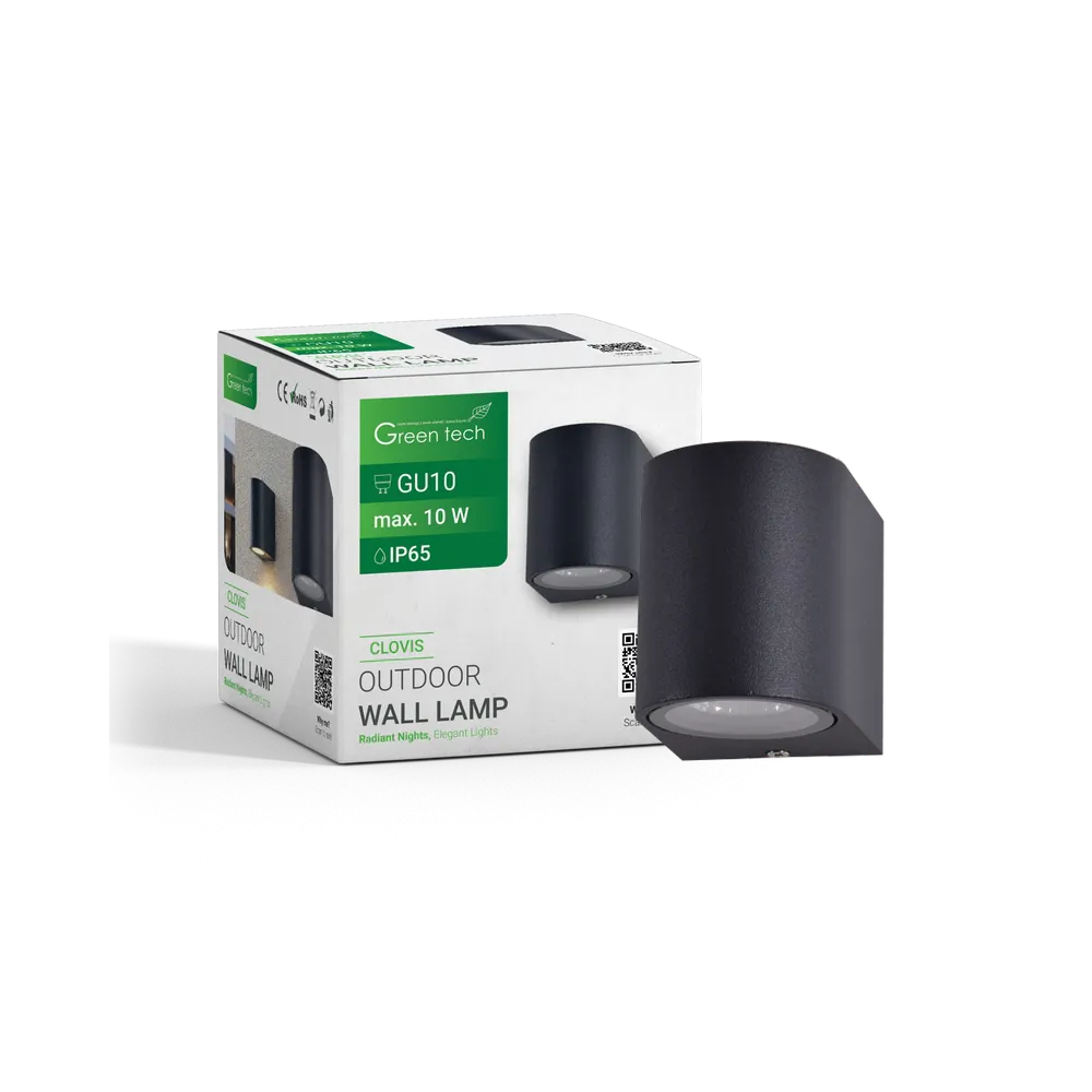 GREEN TECH Zunanja zidna svetilka Green Tech GU10, IP65 - CLOVIS