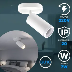 Nadgradna razsvetljava GU10 – komplet 6 svetilk + 6 LED žarnic, bela