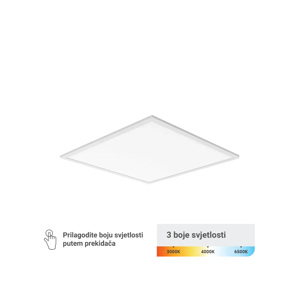 GREEN TECH LED panel Green tech 595 x 595 x 30 mm 40W, 3 CCT, 130lm/W, Philips driver - PLX6060