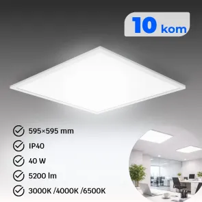LED paneli 595×595 40W 3CCT – komplet 10 kom