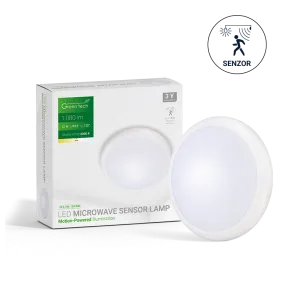 GREEN TECH LED stropna svetilka s senzorjem Green Tech 12W, 4000K, premer 27cm, IP65, IK10 - CLS-706-12W-NW