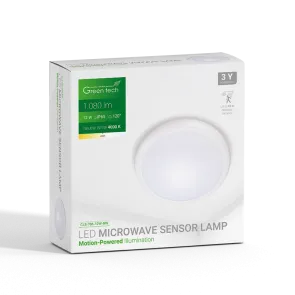 GREEN TECH LED stropna svetilka s senzorjem Green Tech 12W, 4000K, premer 27cm, IP65, IK10 - CLS-706-12W-NW