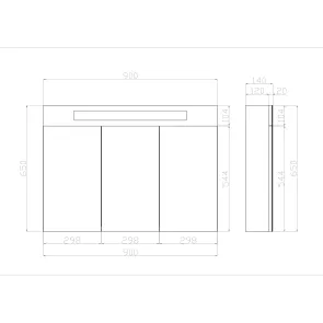 Lux 90 LED Mirror with Cabinet | Mirror Cabinets | E-shop.si