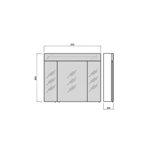 Laguna 100 LED ogledalo-omara | Kopalnica | E-shop.si
