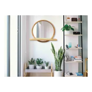 Sunrise 70x75 Oak Mirror with Shelf | Mirrors | E-shop.si