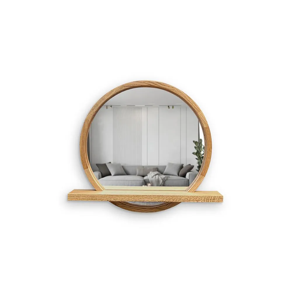 Sunrise 80x85 Oak Mirror with Shelf | Mirrors | E-shop.si