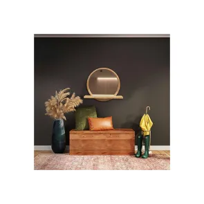 Sunrise 80x85 Oak Mirror with Shelf | Mirrors | E-shop.si