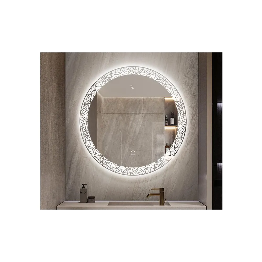 Kiara 70 Round Decor LED Fog Free | Bathroom Mirror | E-shop.si