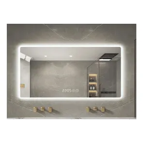 Kiara 100 LED Time/Temp Fog Free | Bathroom Mirrors | E-shop.si
