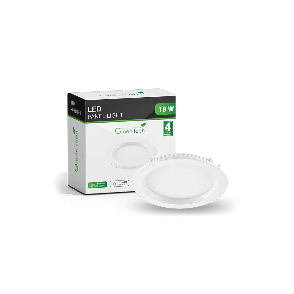 GREEN TECH LED panel Green Tech 18W, 3000K, vgradni, okrogli - CX-R01-18WW