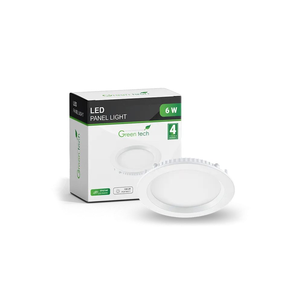 GREEN TECH LED panel Green Tech 6W, 3000K, recessed, round - CX-R01-6WW