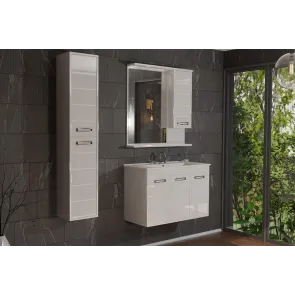 White 85 cm Mirror with Cabinet | Bath Furniture | E-shop.si