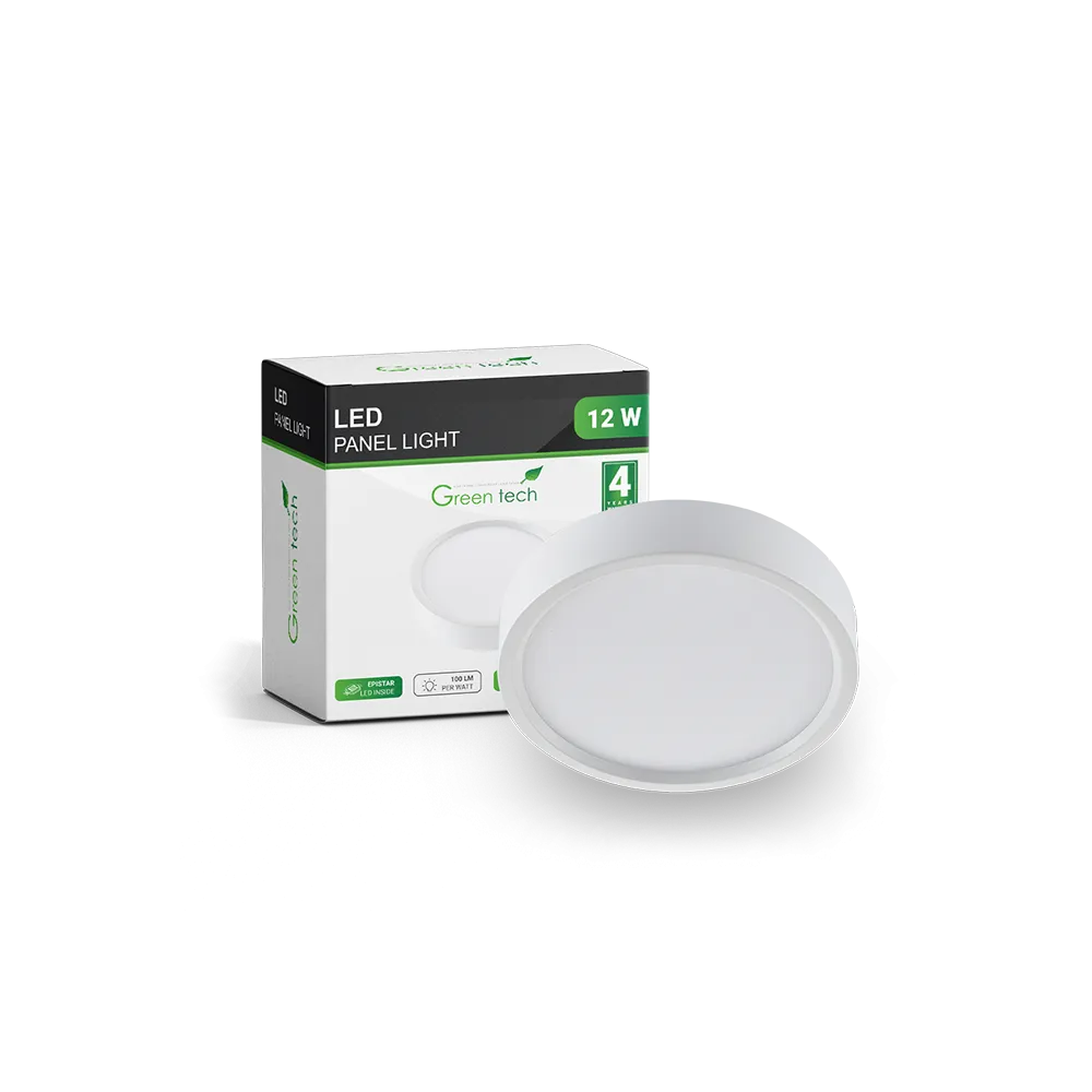 GREEN TECH LED panel Green Tech 12W, 3000K, nadgradni, okrogli - CX-R02-12WW