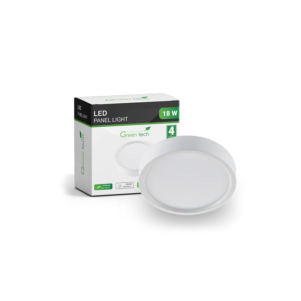 GREEN TECH LED panel Green Tech 18W, 4200K, nadgradni, okrogli - CX-R02-18NW