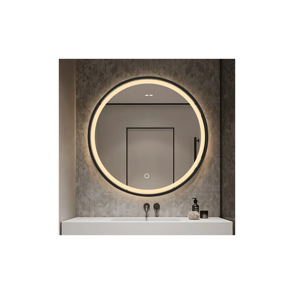 Kiara 70 Round Nero LED Fog Free|Bathroom Mirror|E-shop.si