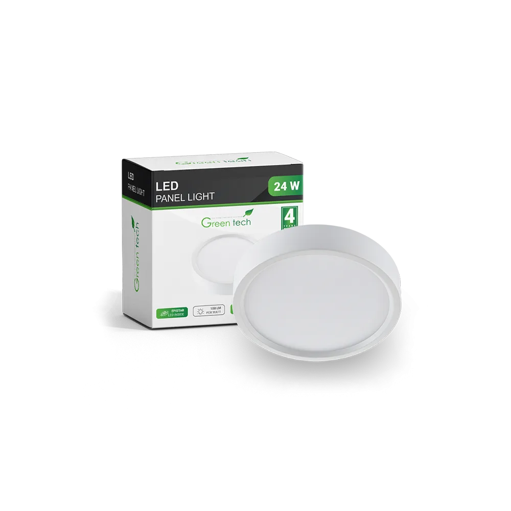 GREEN TECH LED panel Green Tech 24W, 4200K, nadgradni, okrogli - CX-R02-24NW