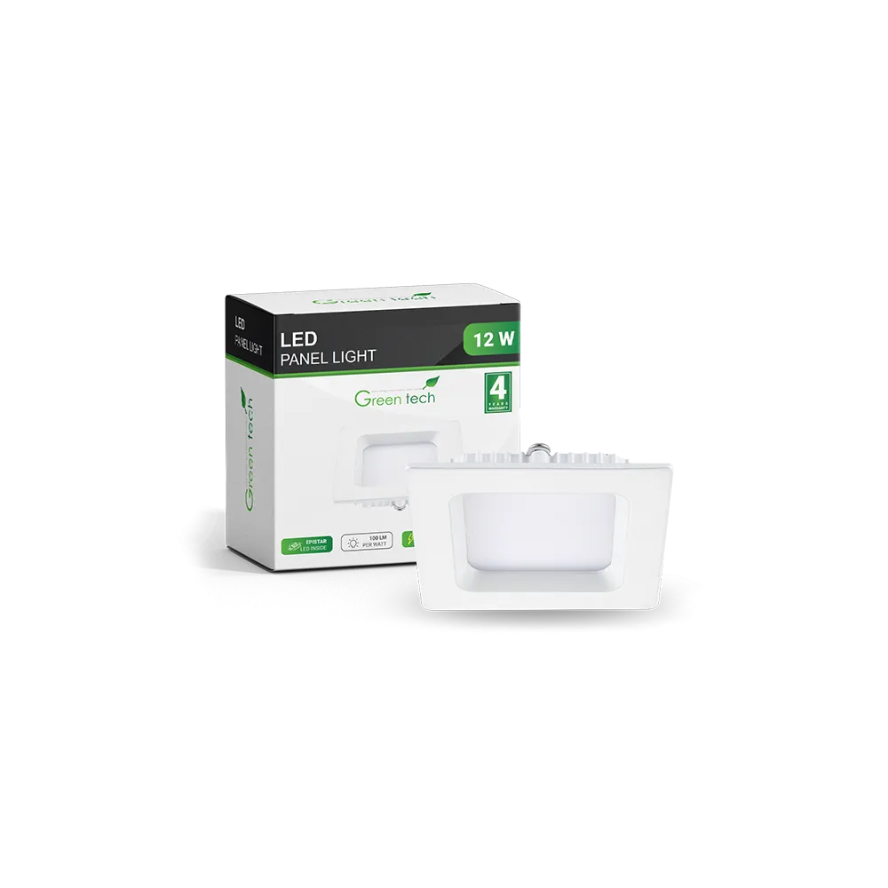 ZELENA TEHNOLOGIJA LED panel ZELENA TEHNOLOGIJA 12W, 6500K, vgrajen, kvadraten - CX-S01-12CW