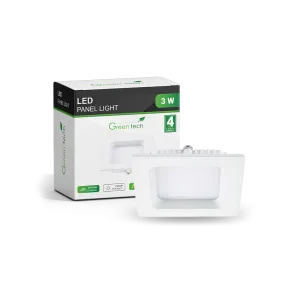 GREEN TECH LED panel Green Tech 3W, 3000K, vgradni, kvadratni - CX-S01-3WW